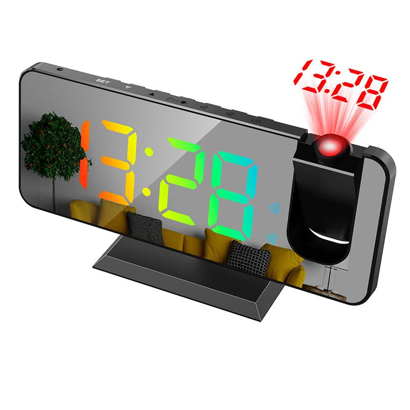 Mirrored Alarm Clock w/ projector