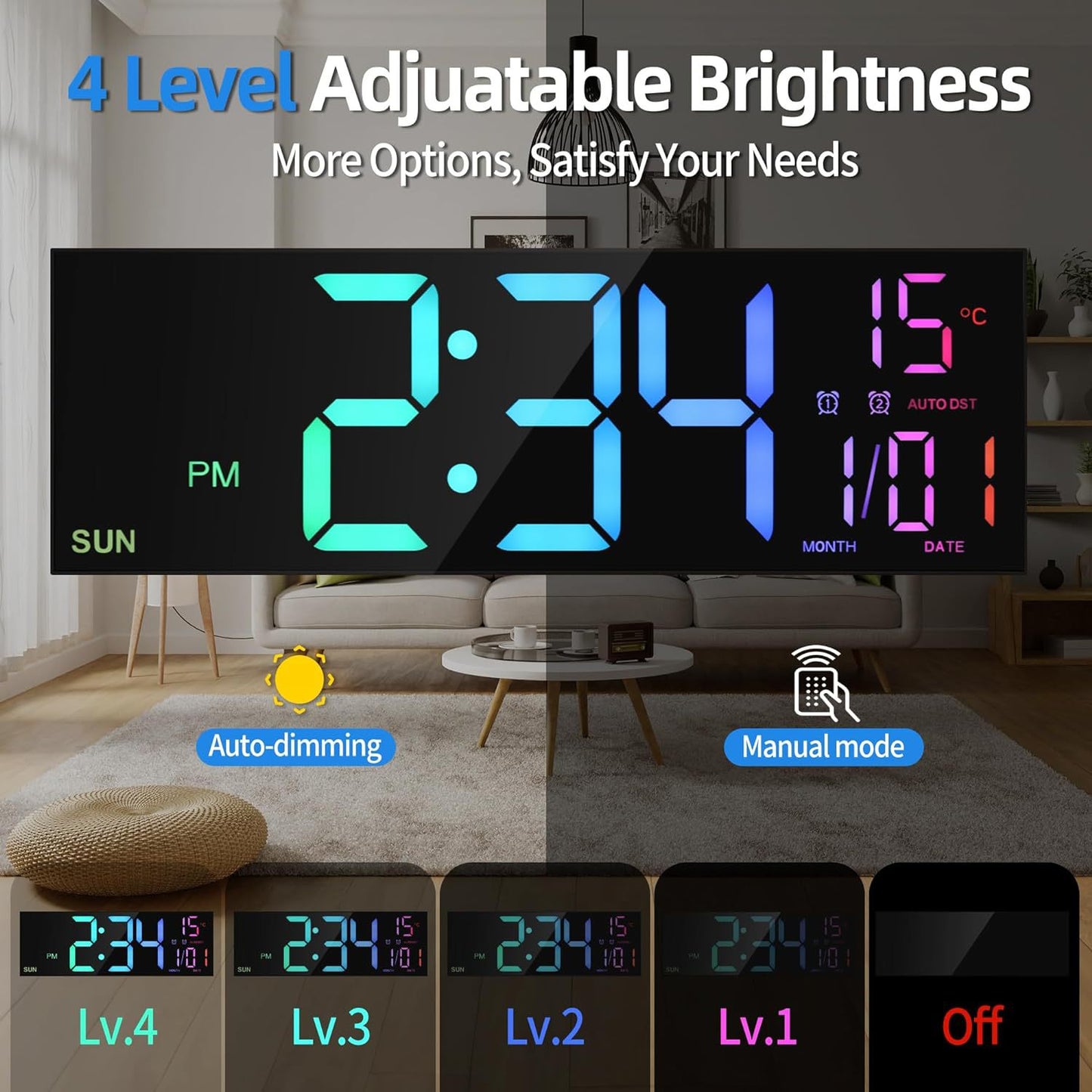 LED Wall Clock w/remote