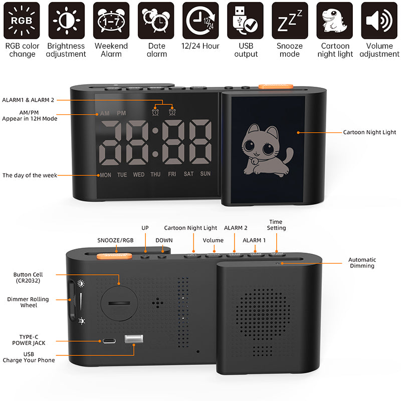 "Ghosted" Alarm Clock/ Cartoon Hologram