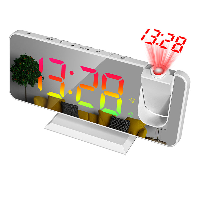 Mirrored Alarm Clock w/ projector