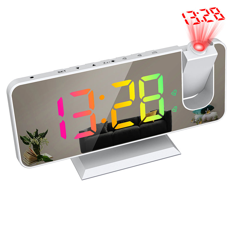 Mirrored Alarm Clock w/ projector